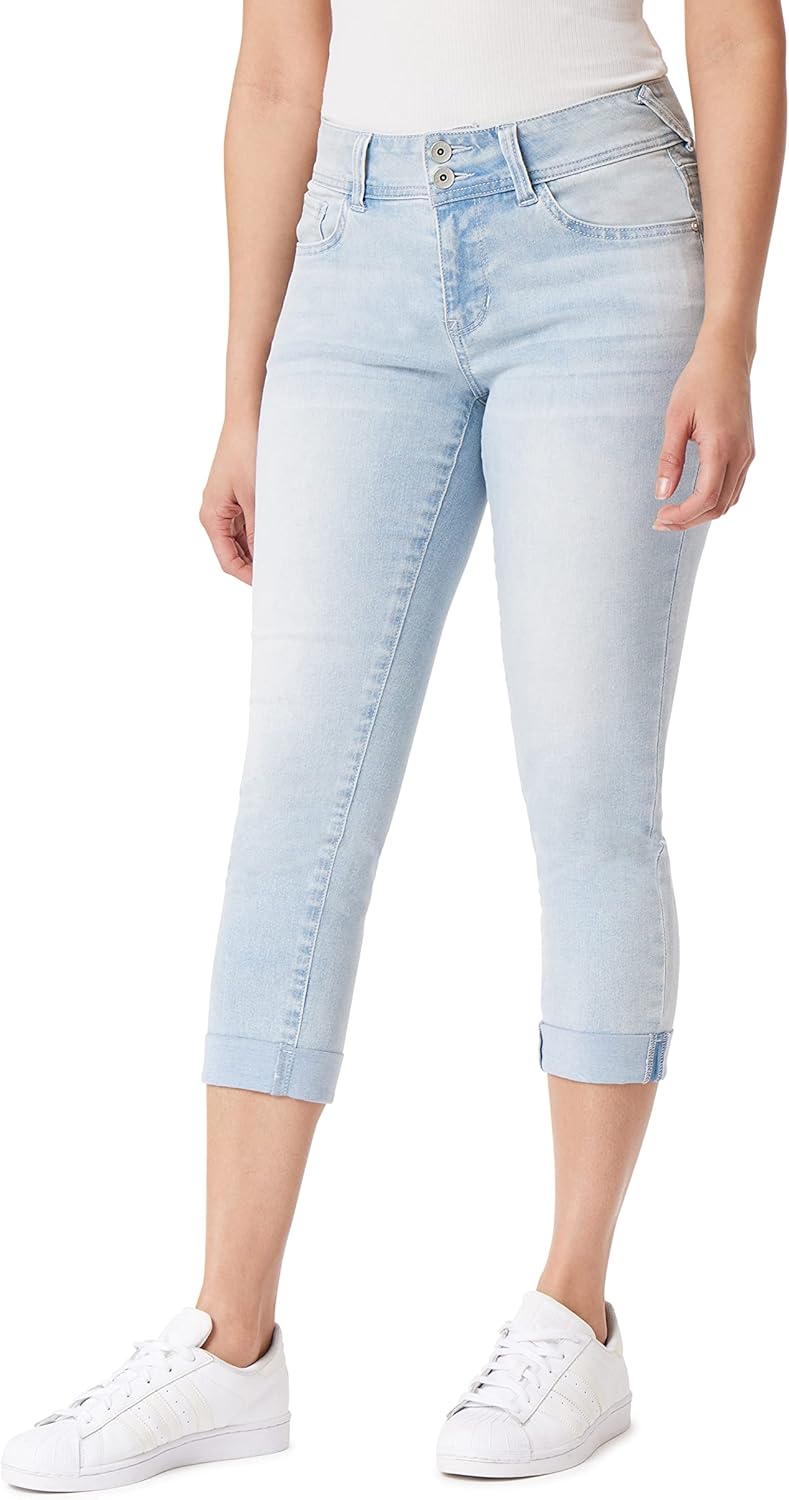 WallFlower Women's Ultra Crop Mid-Rise Jeans for Every Body