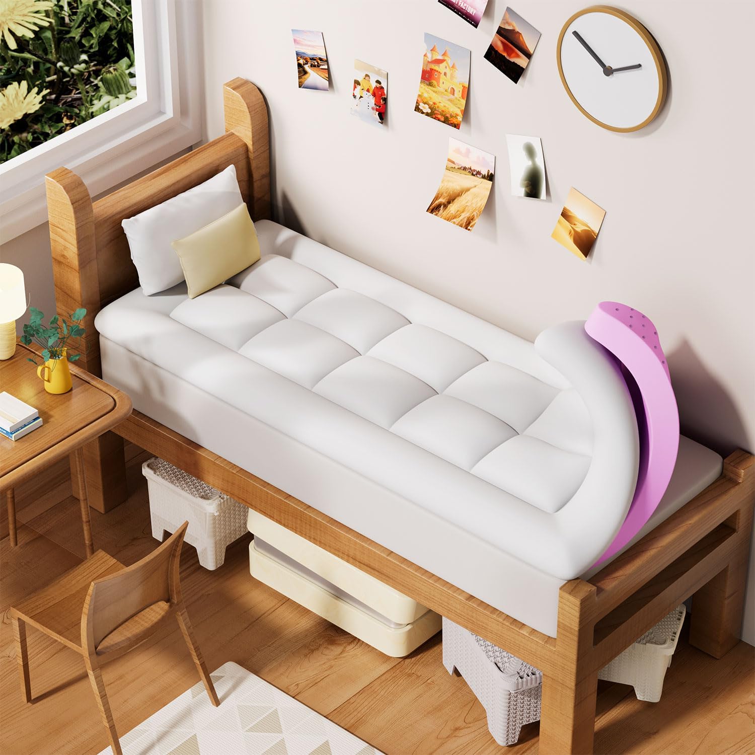 BDEUS Dual Layer 5 Inch Memory Foam Mattress Topper for Comfort