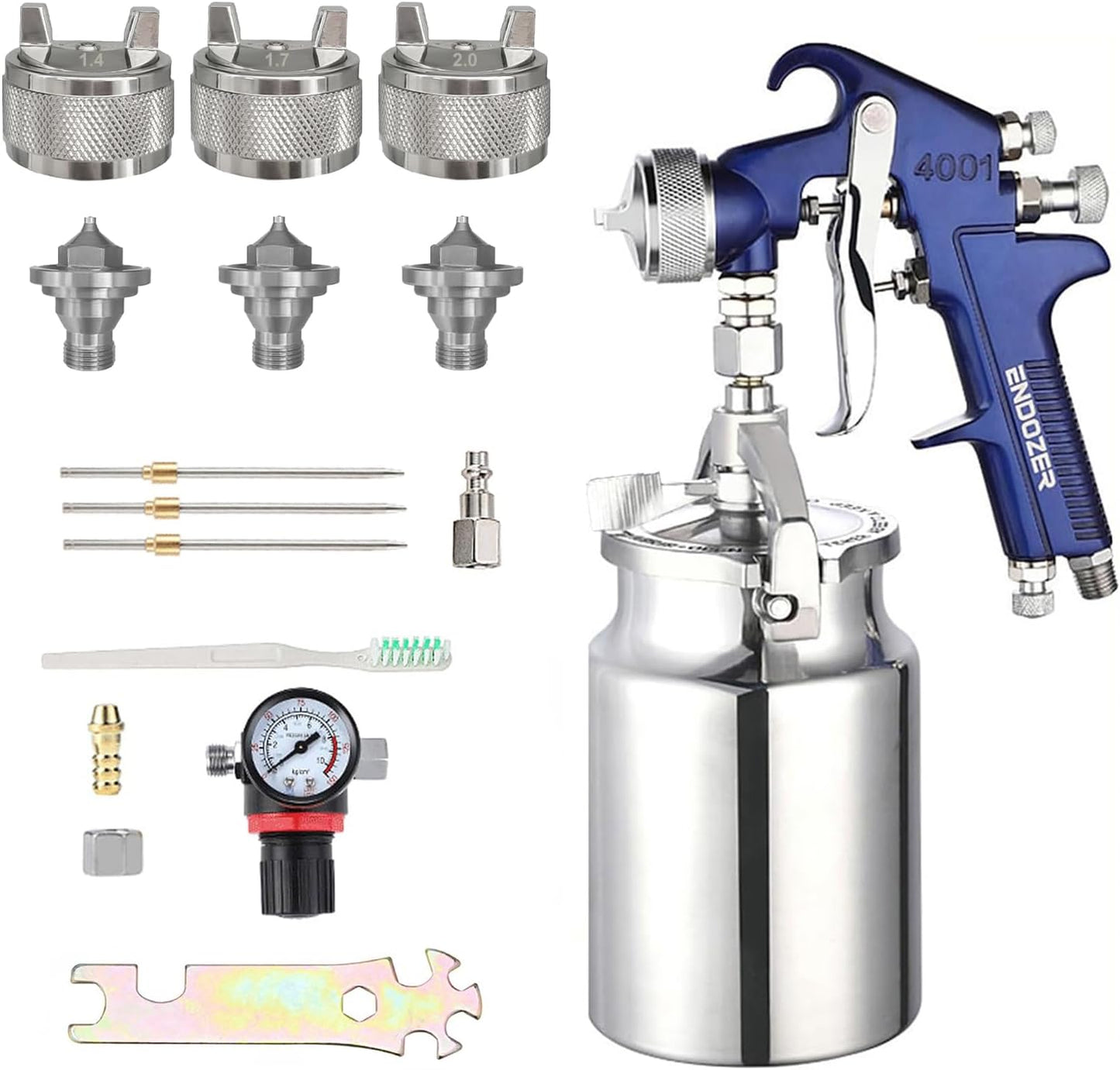 Professional Siphon Feed Spray Gun for Paint - 34 oz Capacity
