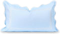 Coastal Grandmillennial Scalloped Lumbar Pillow Cover - Baby Blue