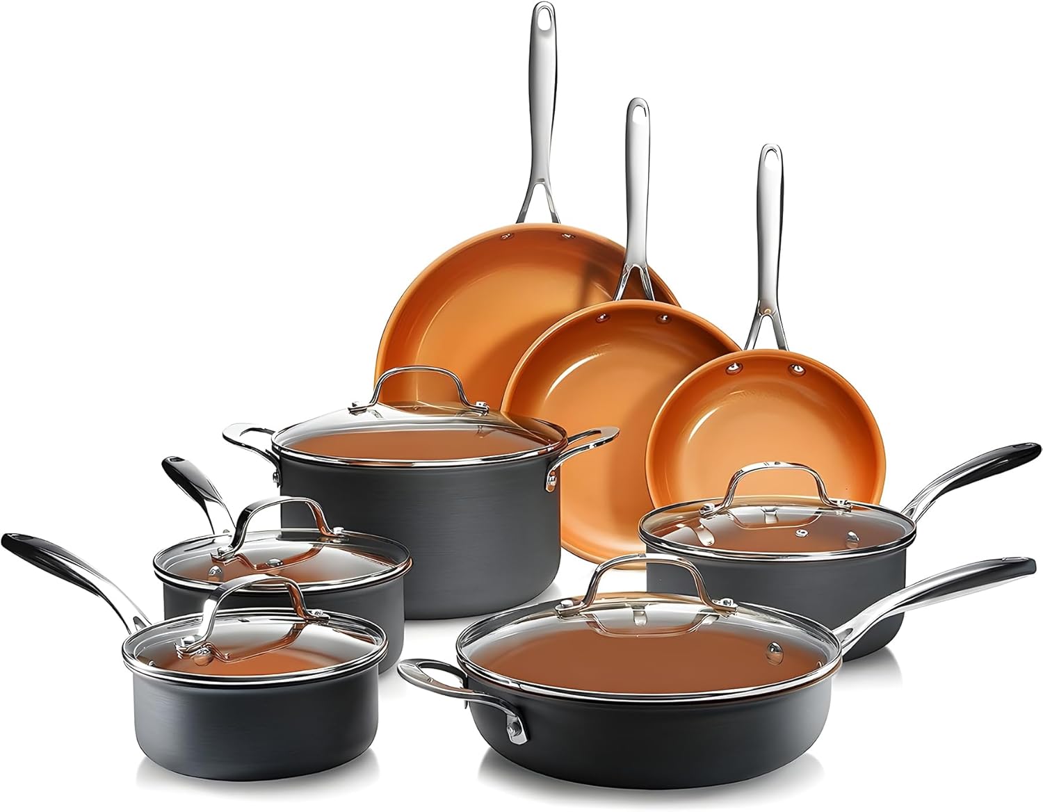 Gotham Steel 13 Pc Ceramic Cookware Set for Effortless Cooking