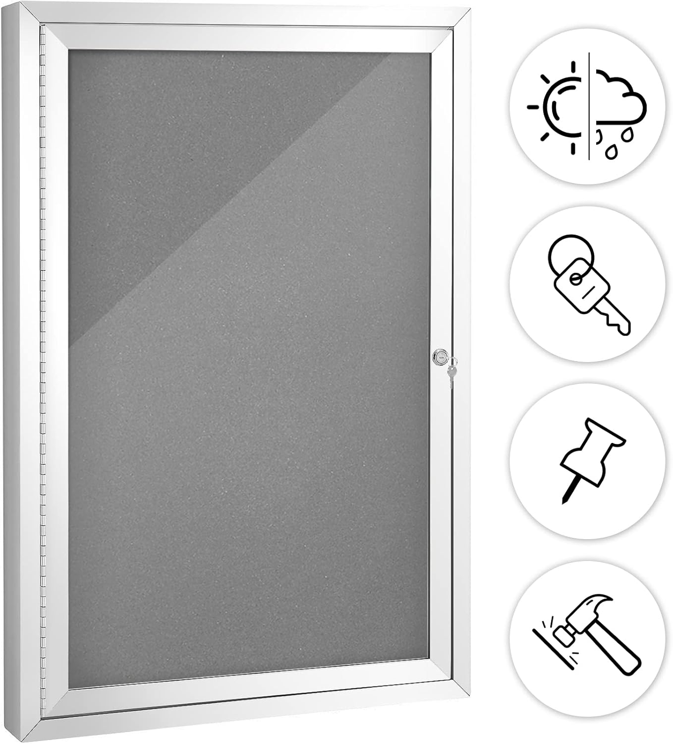 SWANCROWN Outdoor Lockable Bulletin Board for Display Needs