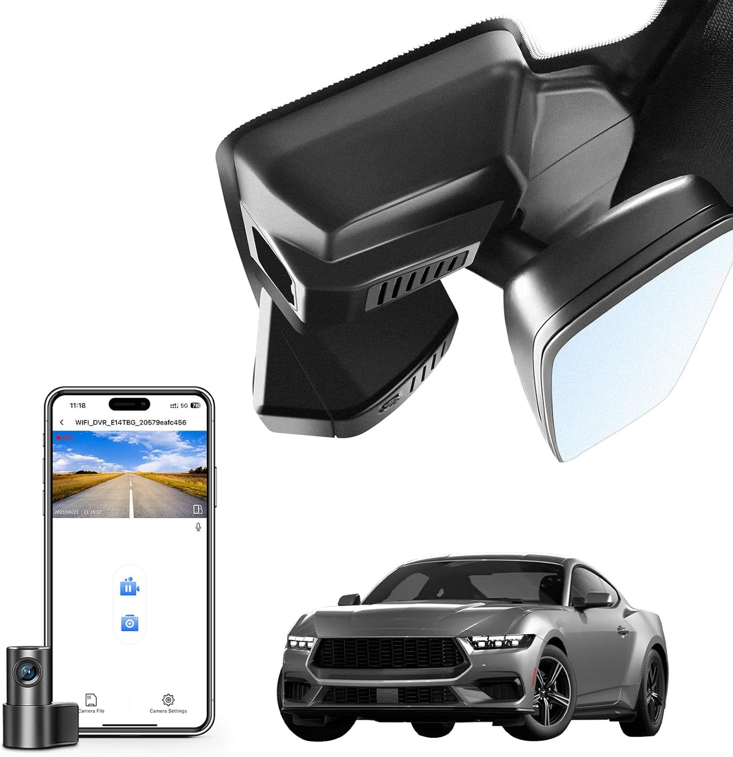 Front 4K & Rear 1080p Dash Cam for Ford Mustang Gen7 2024-2026