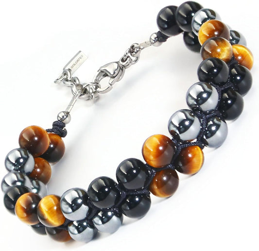 Protection Crystals Beaded Bracelet for Men with Healing Energy