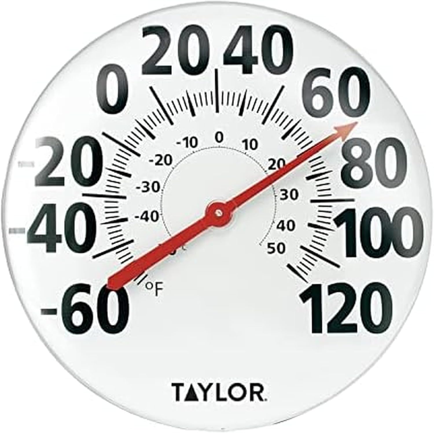 Taylor Extra Large Metal Wall Thermometer for Indoor Outdoor Use