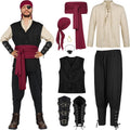 AOTHSO Pirate Costume Set for Men - Complete Halloween Renaissance