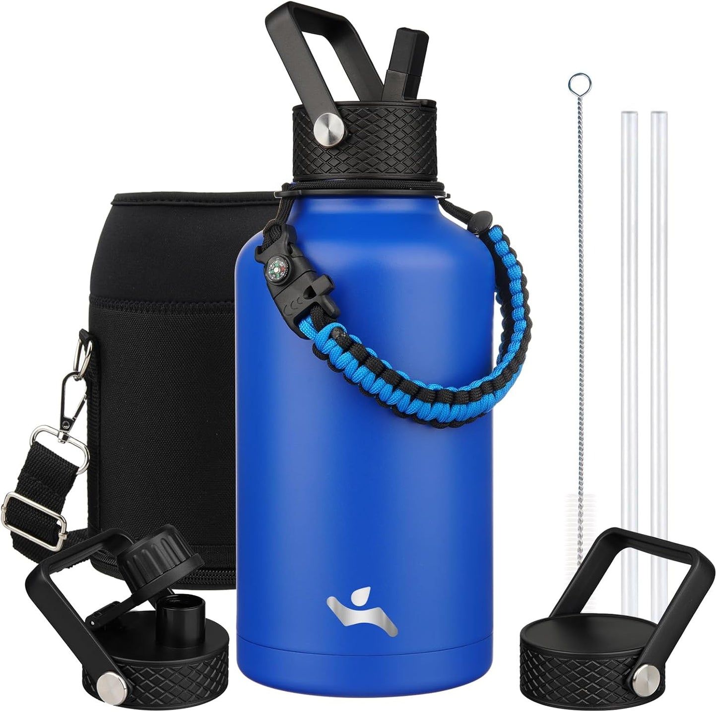 Konokyo Half Gallon Insulated Water Bottle with Straw