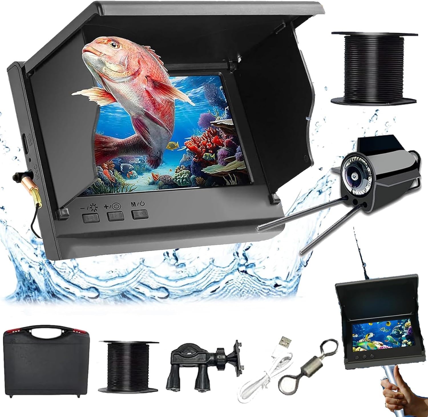 Portable Underwater Fish Finder - 4.3 Screen, Night Vision