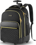 Rolling Backpack for Women, 17 in Travel Laptop Wheeled Backpack