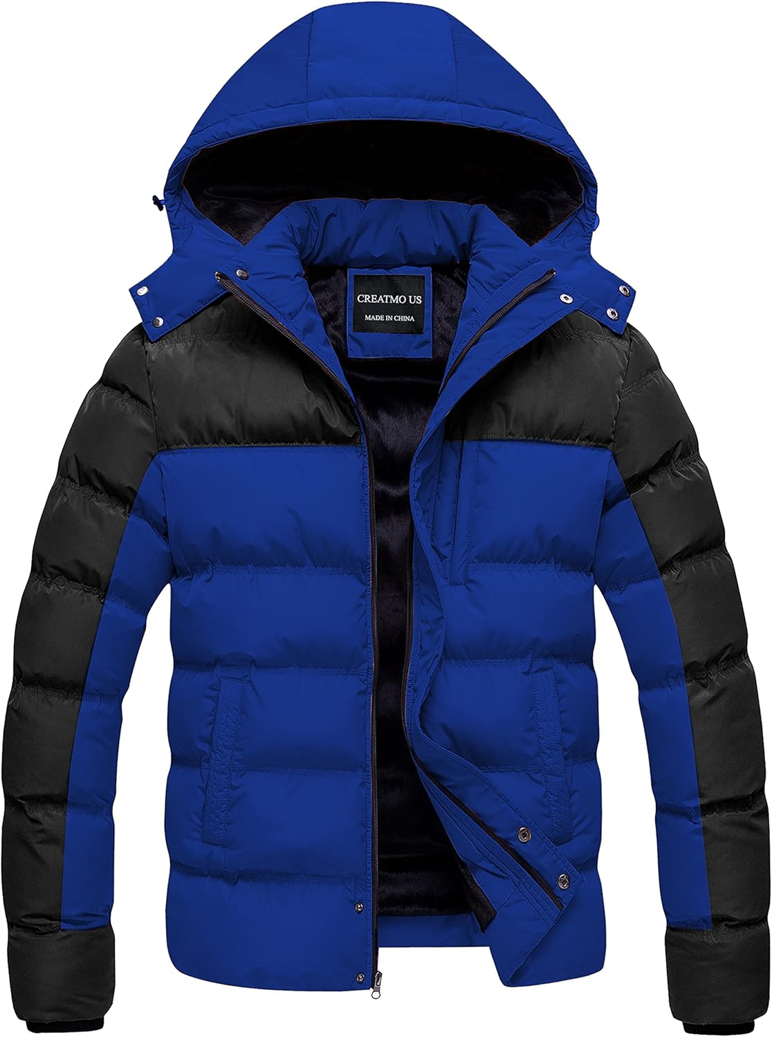 CREATMO US Men's Puffer Jacket Waterproof Winter Parka Coat