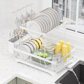 LIYI Dish Drying Rack 2-Tier Counter Organizer - Space Saving Dish