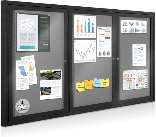 Enclosed Bulletin Board Outdoor Noticeboard with Locking Door