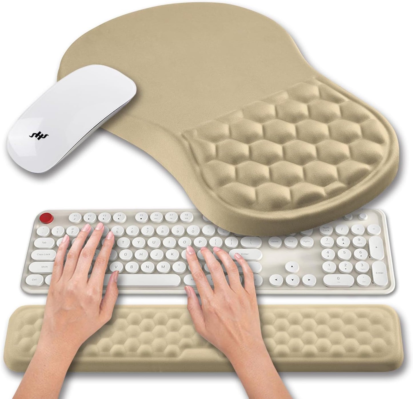 Hokafenle 2 in 1 Ergonomic Mouse Pad & Wrist Support Set