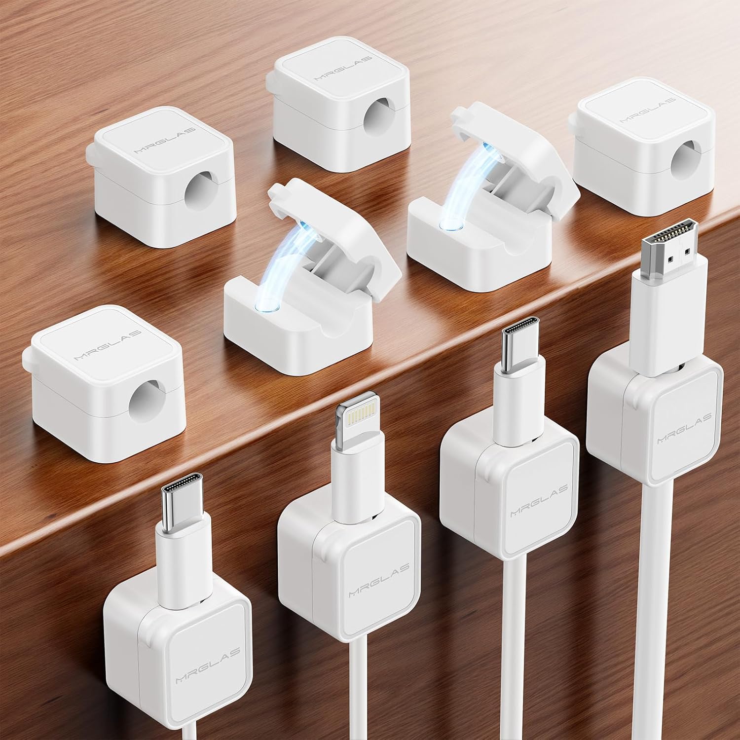 10Pack Magnetic Cable Clips MRGLAS for Ultimate Organization