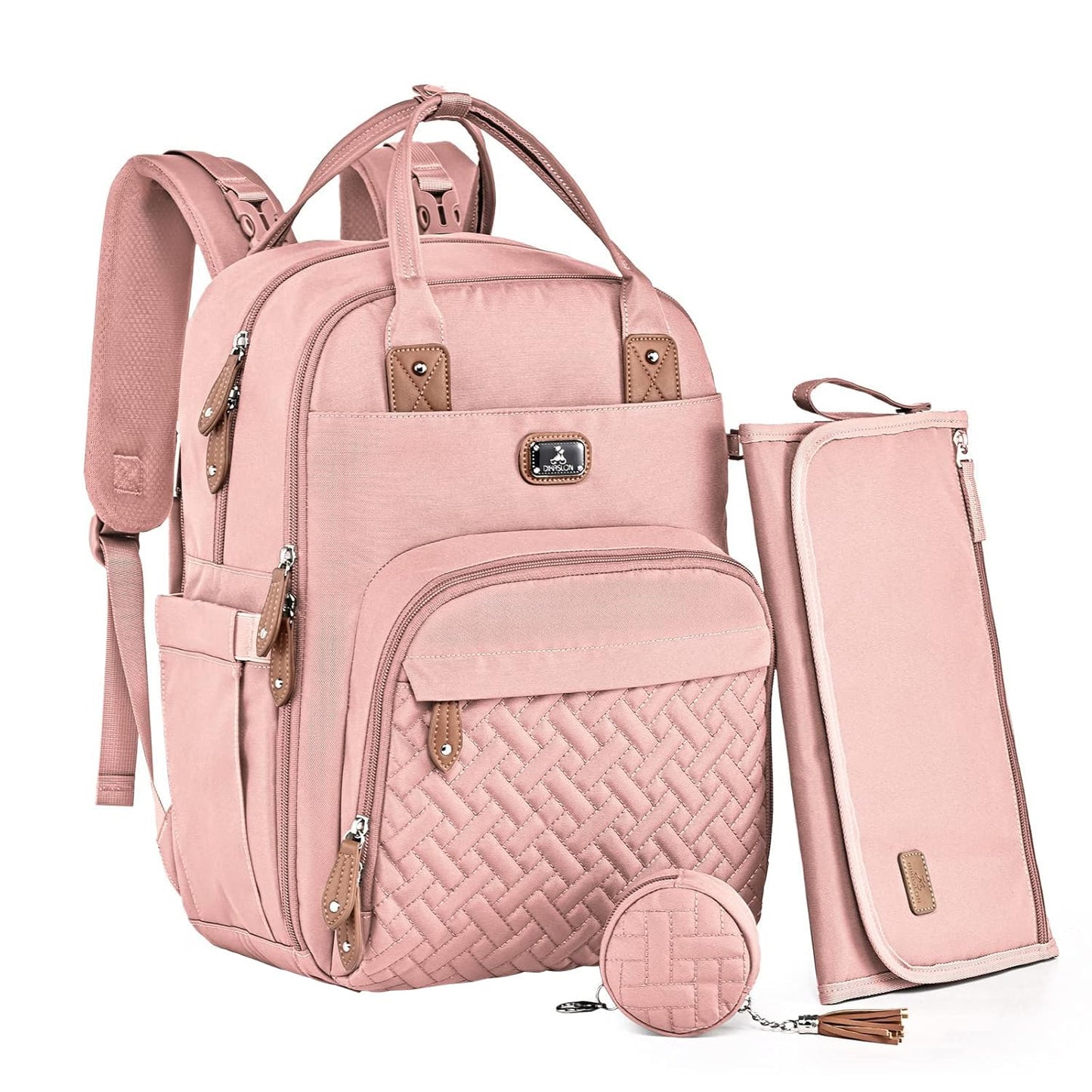 Dikaslon Diaper Bag Backpack with Changing Pad and Straps