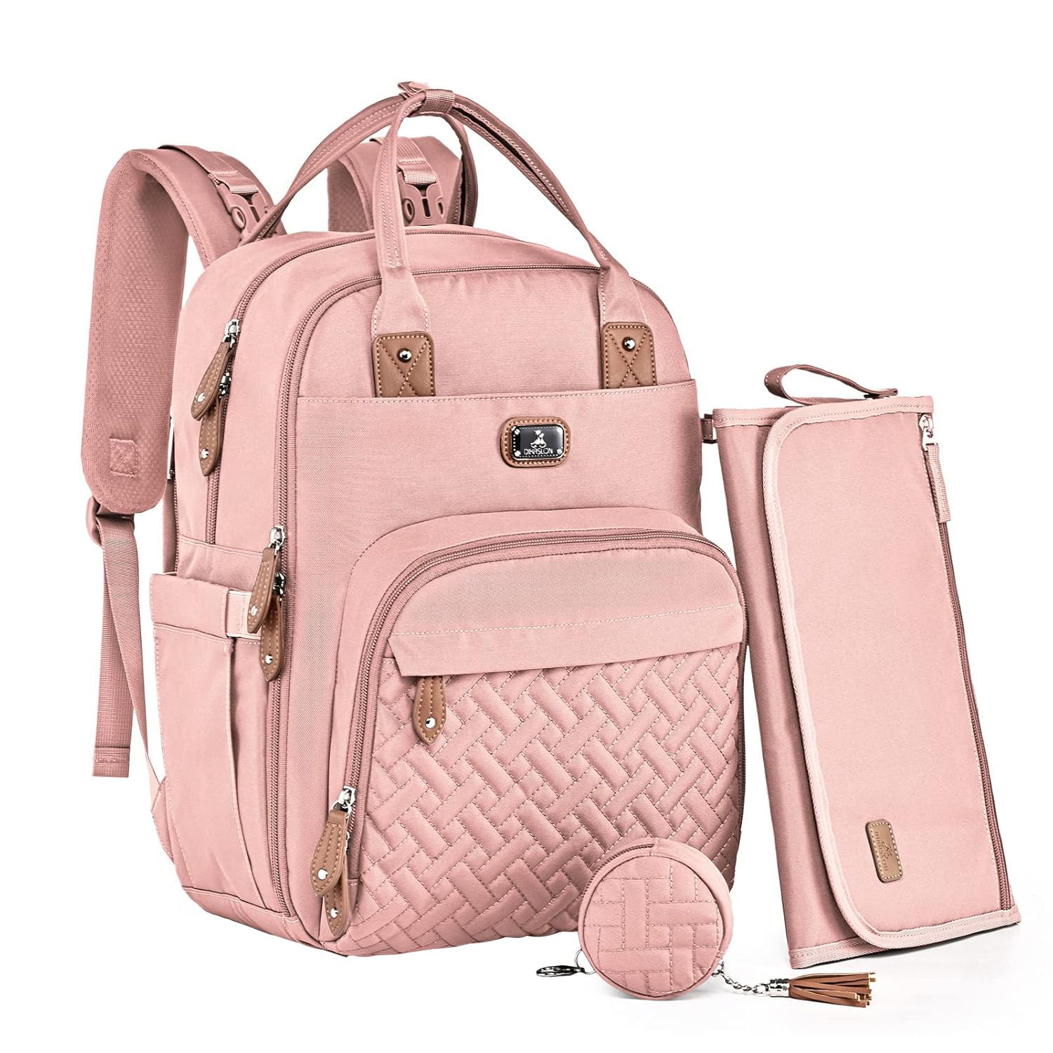 Dikaslon Diaper Bag Backpack with Changing Pad and Straps