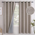 Burlap Taupe Linen Blackout Curtains 72 in - Thermal, 2 Panels