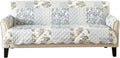 Reversible Patchwork Sofa Cover in Grey - Washable Slipcover Protector