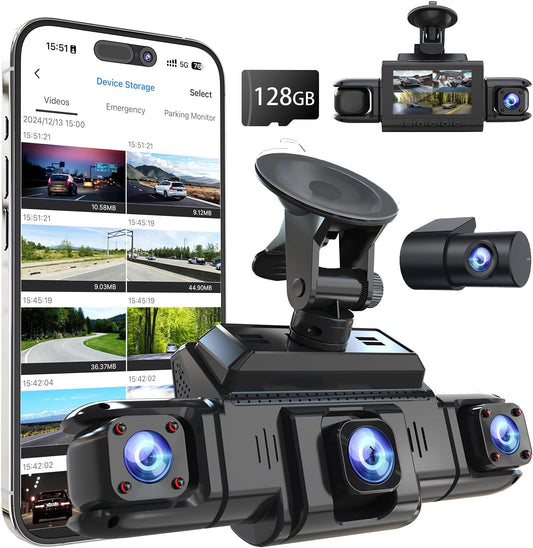 360 View 4 Channel Dash Cam with Night Vision and GPS Tracking
