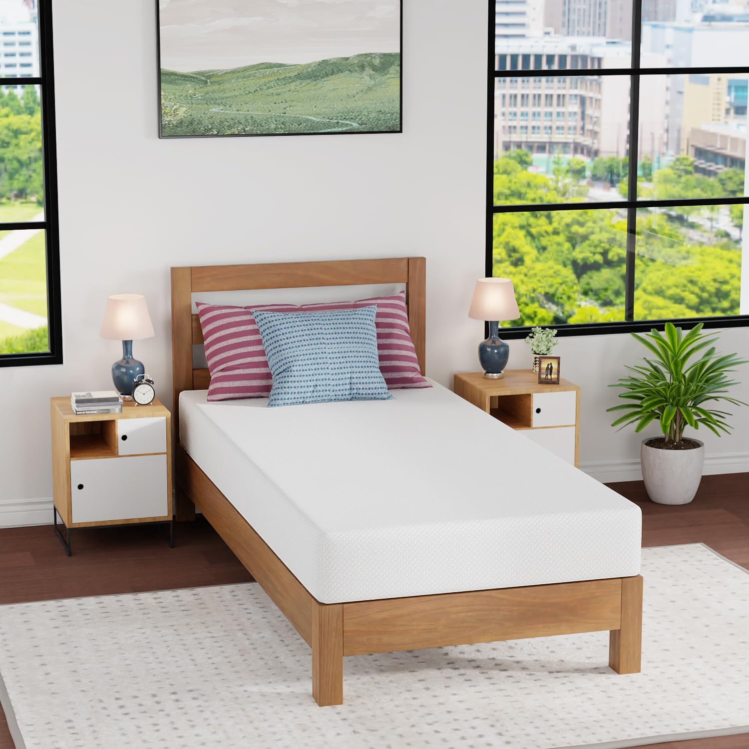 FDW 8 Inch Twin XL Mattress with Gel Memory Foam for Comfort