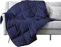Soft Feather Down Throw Blanket 50in x 70in Navy - Lightweight