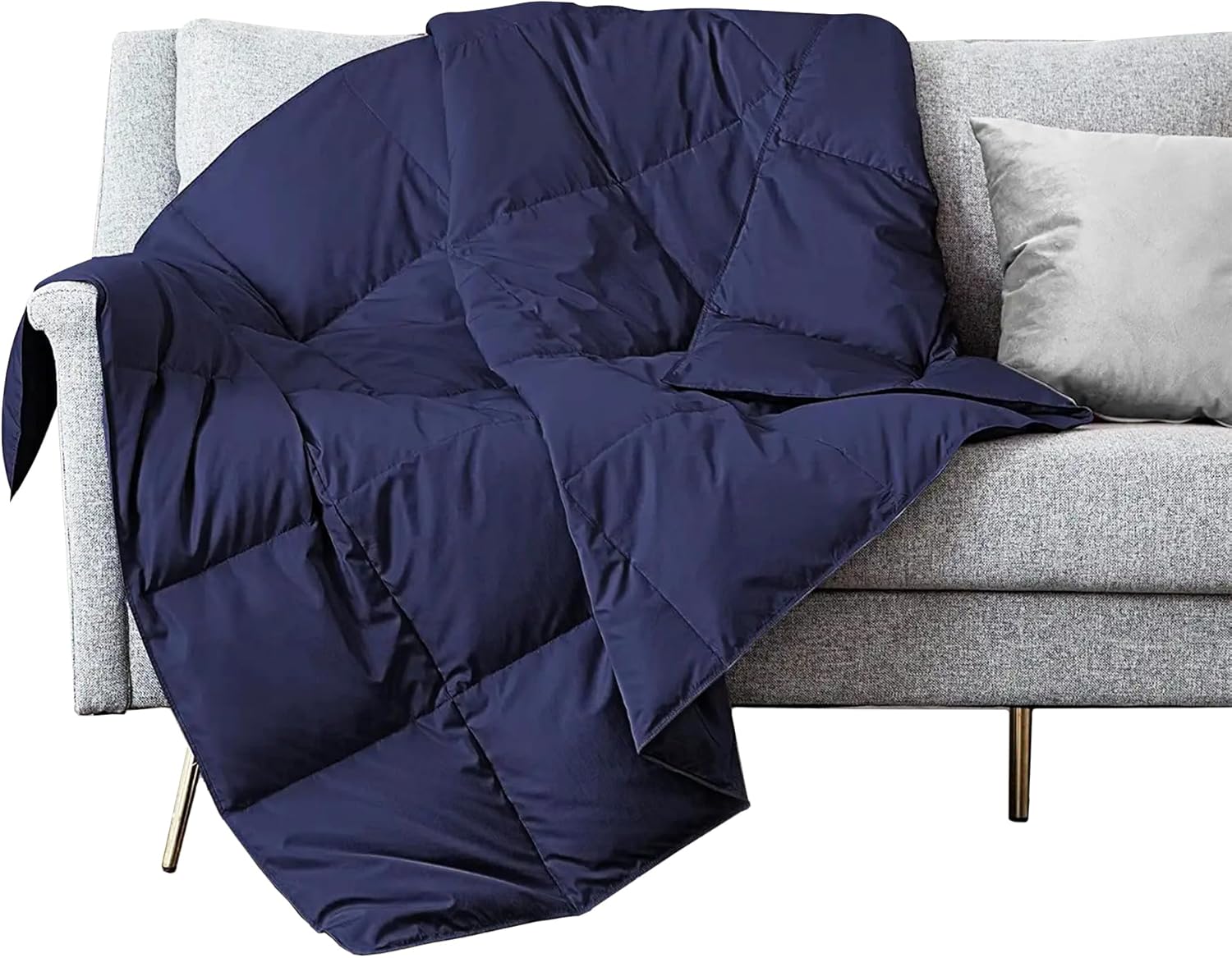 Soft Feather Down Throw Blanket for Cozy Indoor and Outdoor Use