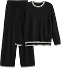 Women's 2 Piece Knit Sweater Outfit - Soft Wide Leg Tracksuit