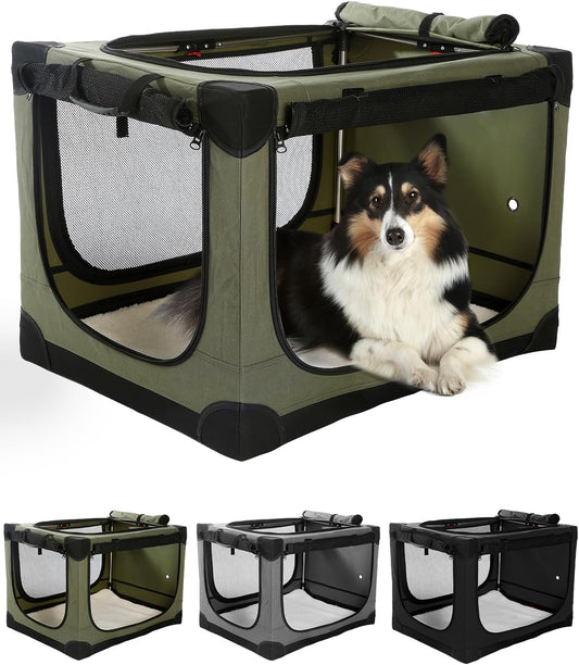 24 Inch Collapsible Travel Dog Crate for Medium Large Dogs
