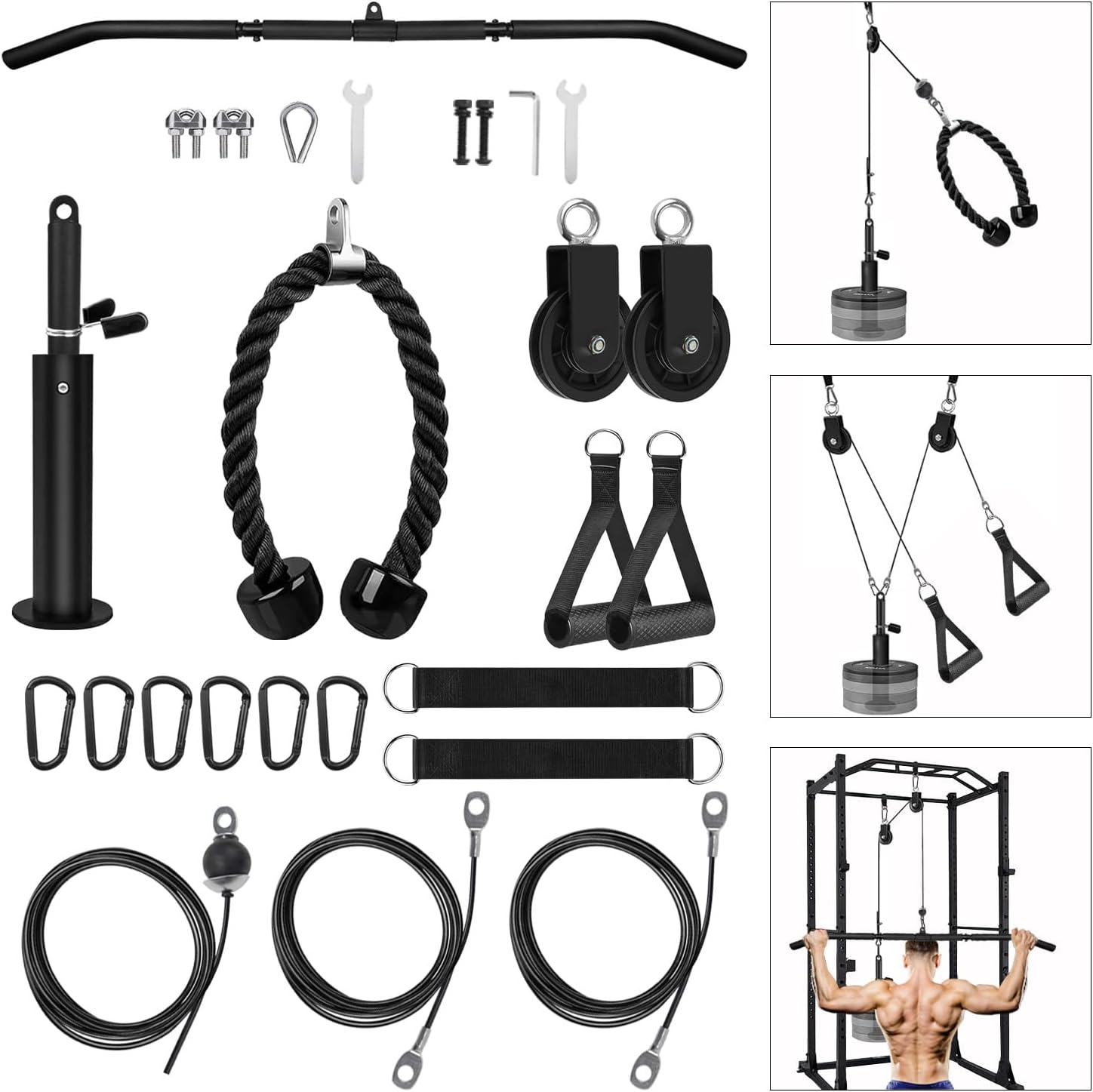 LFJ LAT Pull Down Cable Machine for Home Gym Workouts
