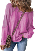 Oversized Off The Shoulder Sweatshirt Waffle Knit - Casual Cozy Fit