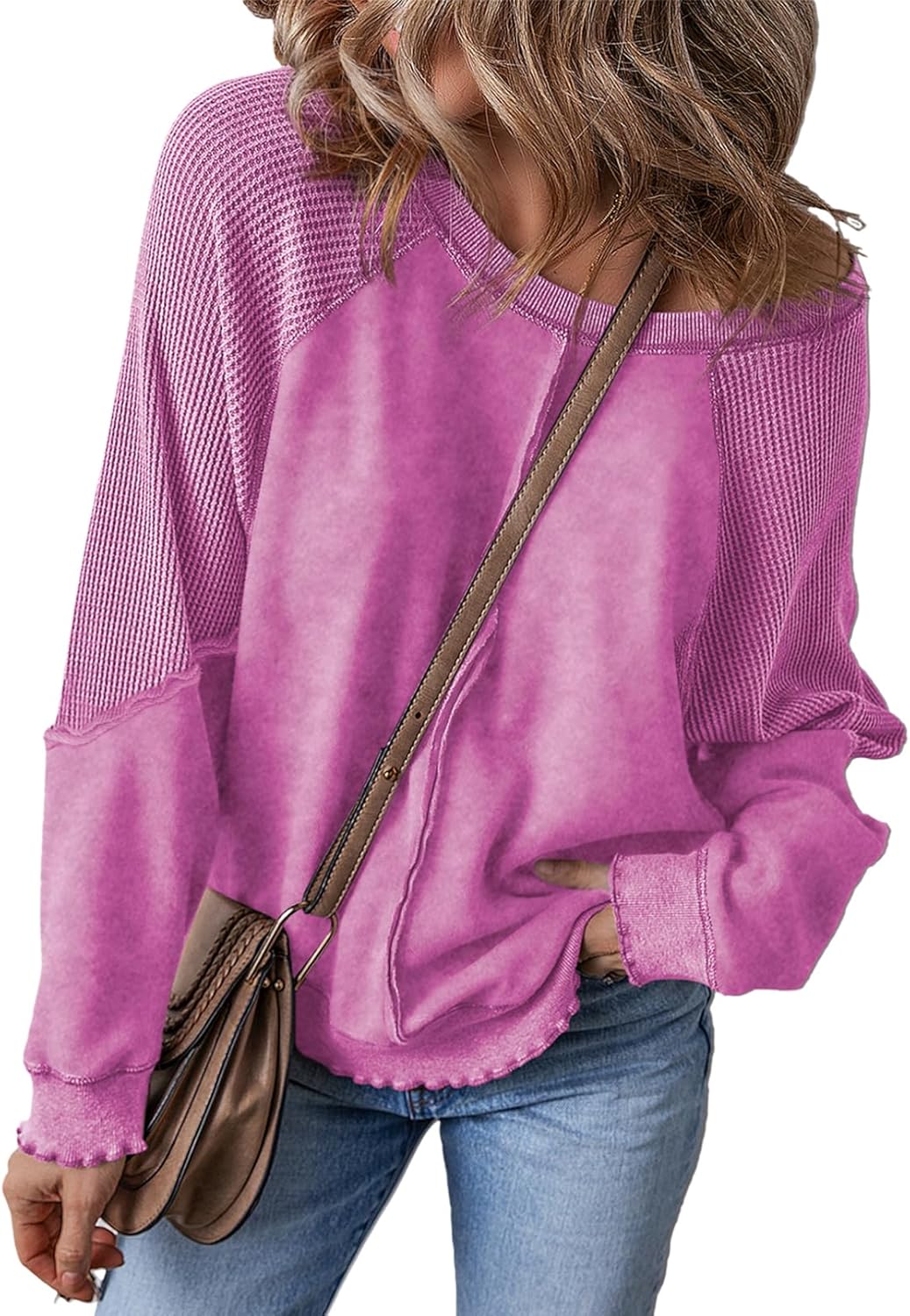 SHEWIN Womens Oversized Off The Shoulder Sweatshirt for Casual Wear