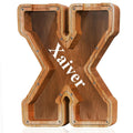 Customized Name Large Wooden Piggy Bank Alphabet Letter - 12 in
