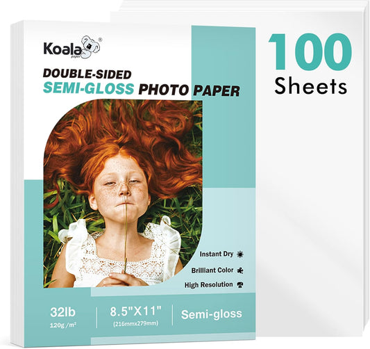 High-Quality 8.5x11 Photo Paper 100 Sheets - Inkjet/Laser Print