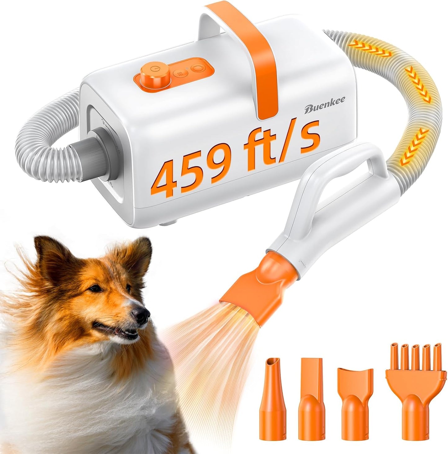 High Velocity Pet Blow Dryer - Adjustable Speed & Heating