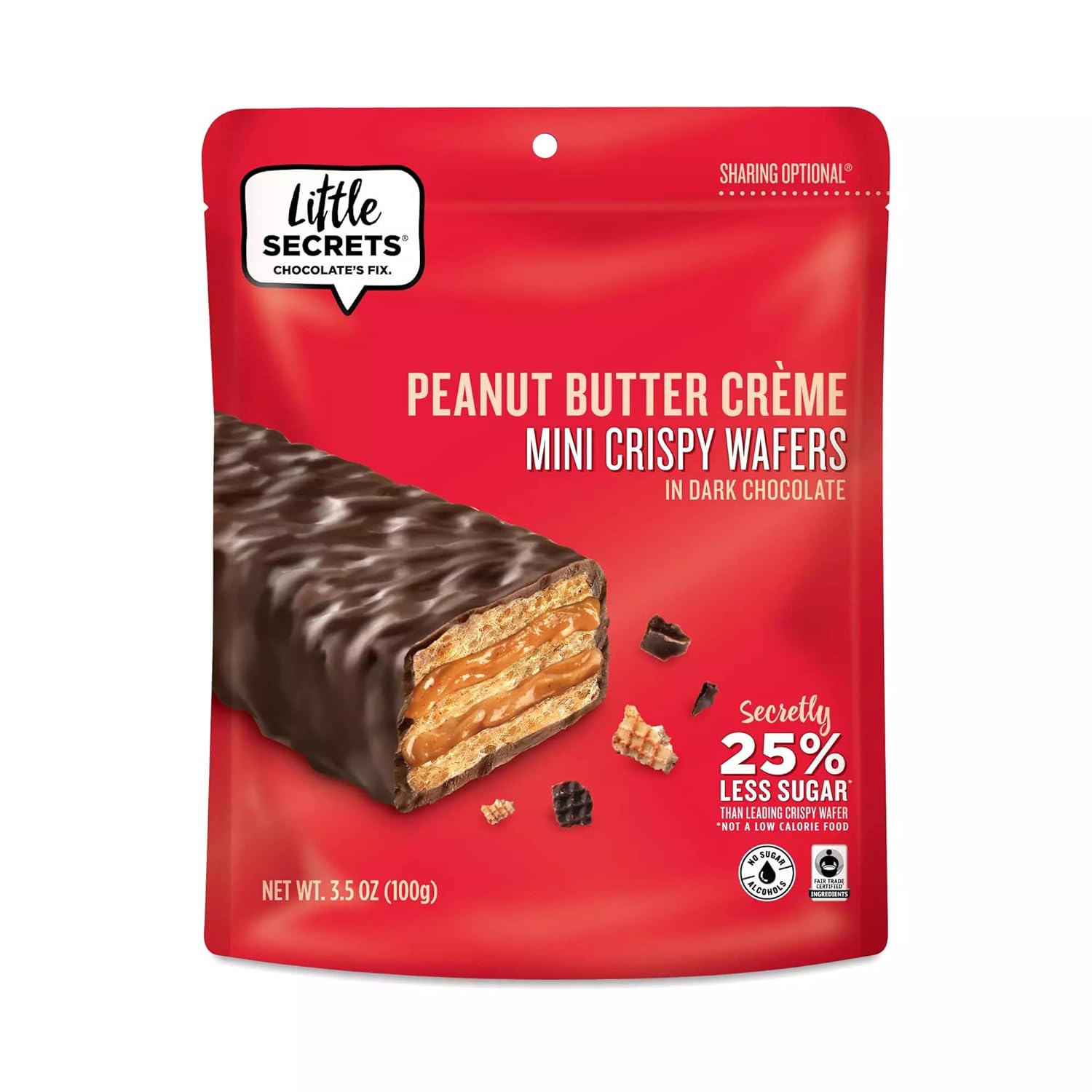 Little Secrets Mini Crispy Wafers with Peanut Butter & Dark Chocolate