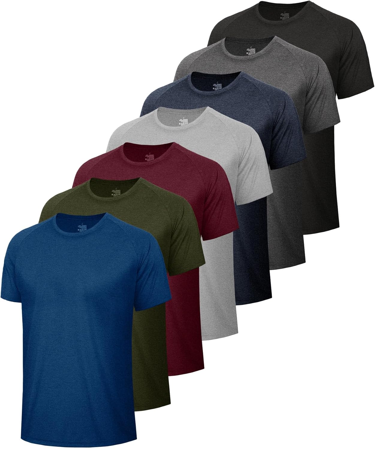 5 Pack Workout Shirts for Men - Quick Dry Athletic T-Shirts