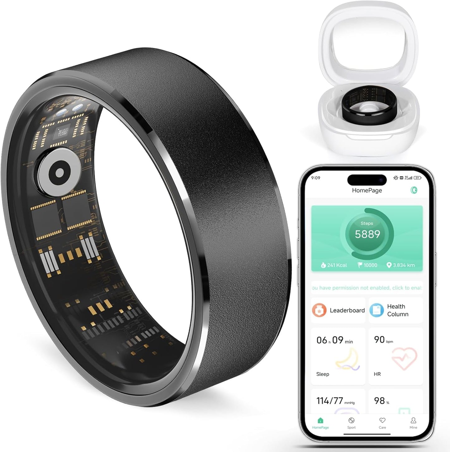 Smart Ring for Fitness & Health Tracking - Waterproof & Stylish