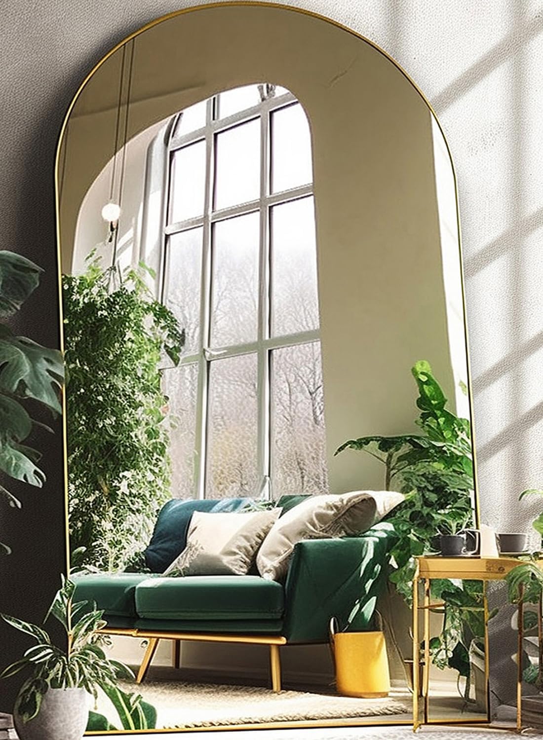 Arched Floor Mirror 46in x 90in Oversized Full Body Mirror
