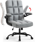 SEATZONE Home Office Fabric Upholstered Desk Chair with Armrests