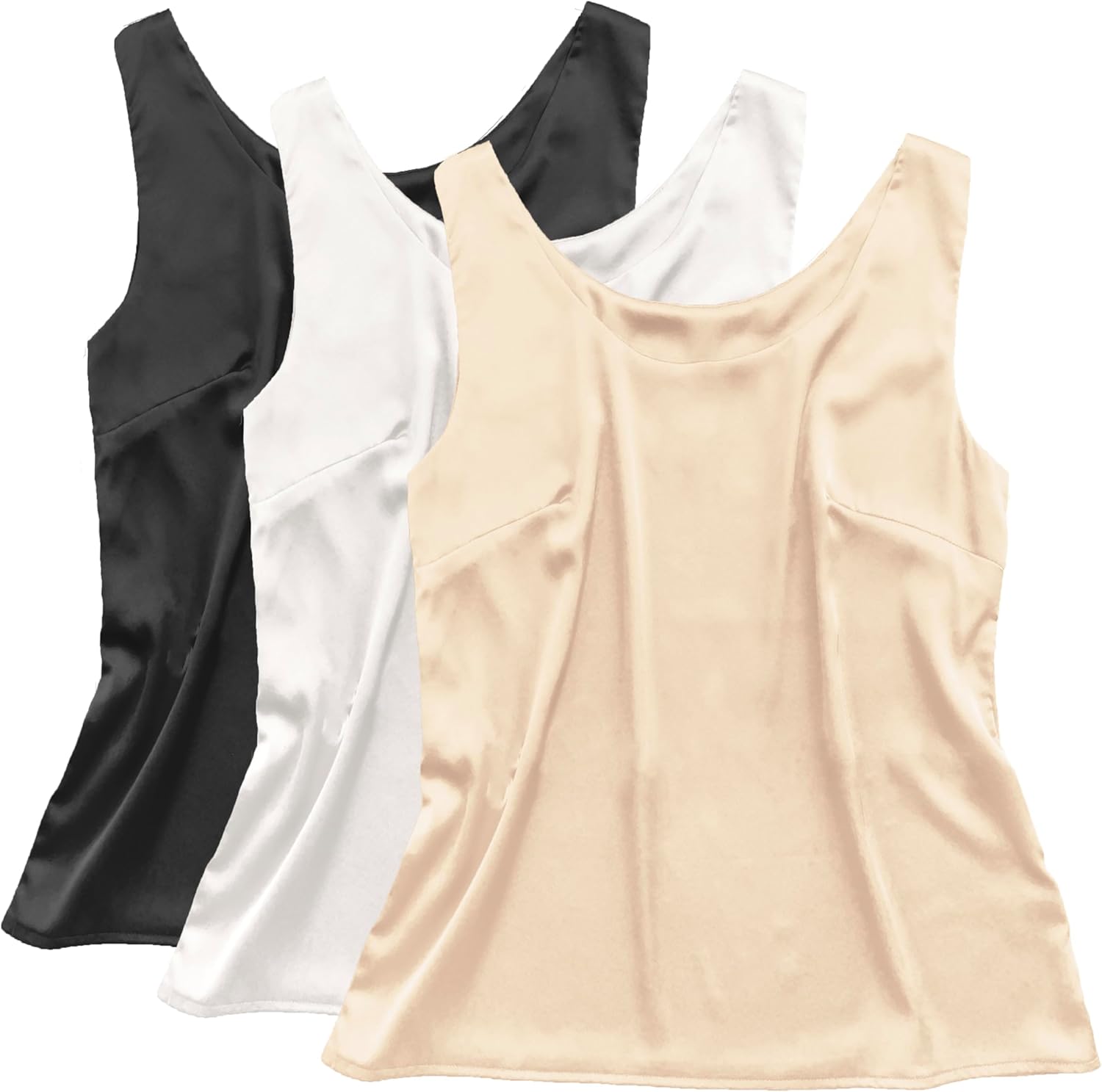 Wantschun Womens Silk Satin Tank Tops for Summer and Fall Wear