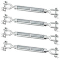 4 Pack M12 Galvanized Steel Turnbuckle 1/2 in Jaw and Jaw - Heavy Duty