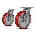 8in x 2in Heavy Duty Caster Wheels - Industrial Polyurethane Casters