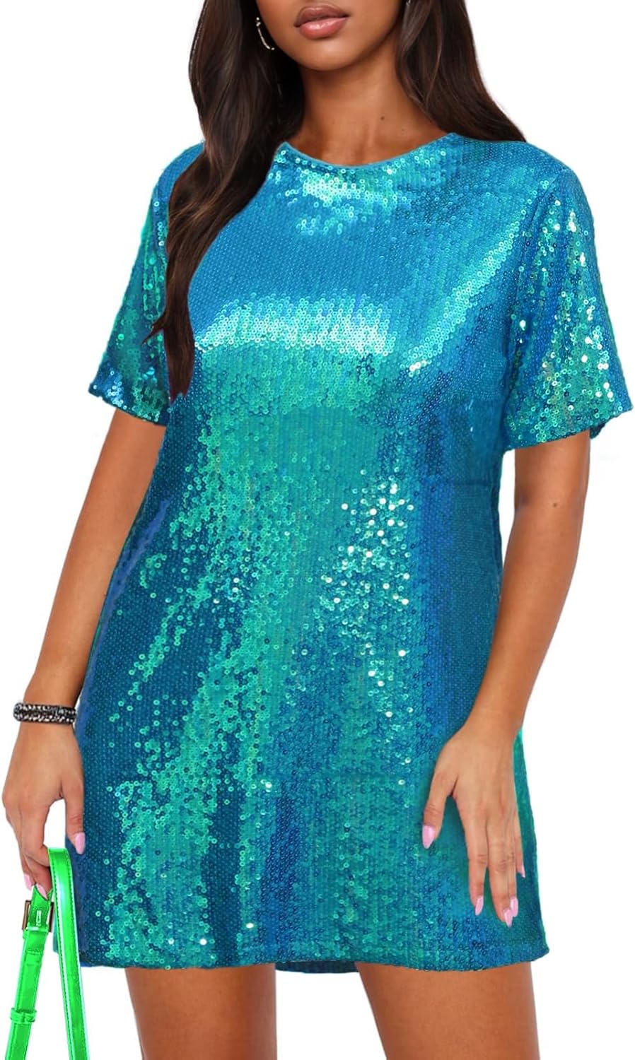 Stunning Women's Crew Neck Sequin Dress for All Occasions