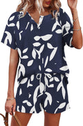 Women's Two Piece Lounge Set Button Down Top and Shorts - Soft Fit