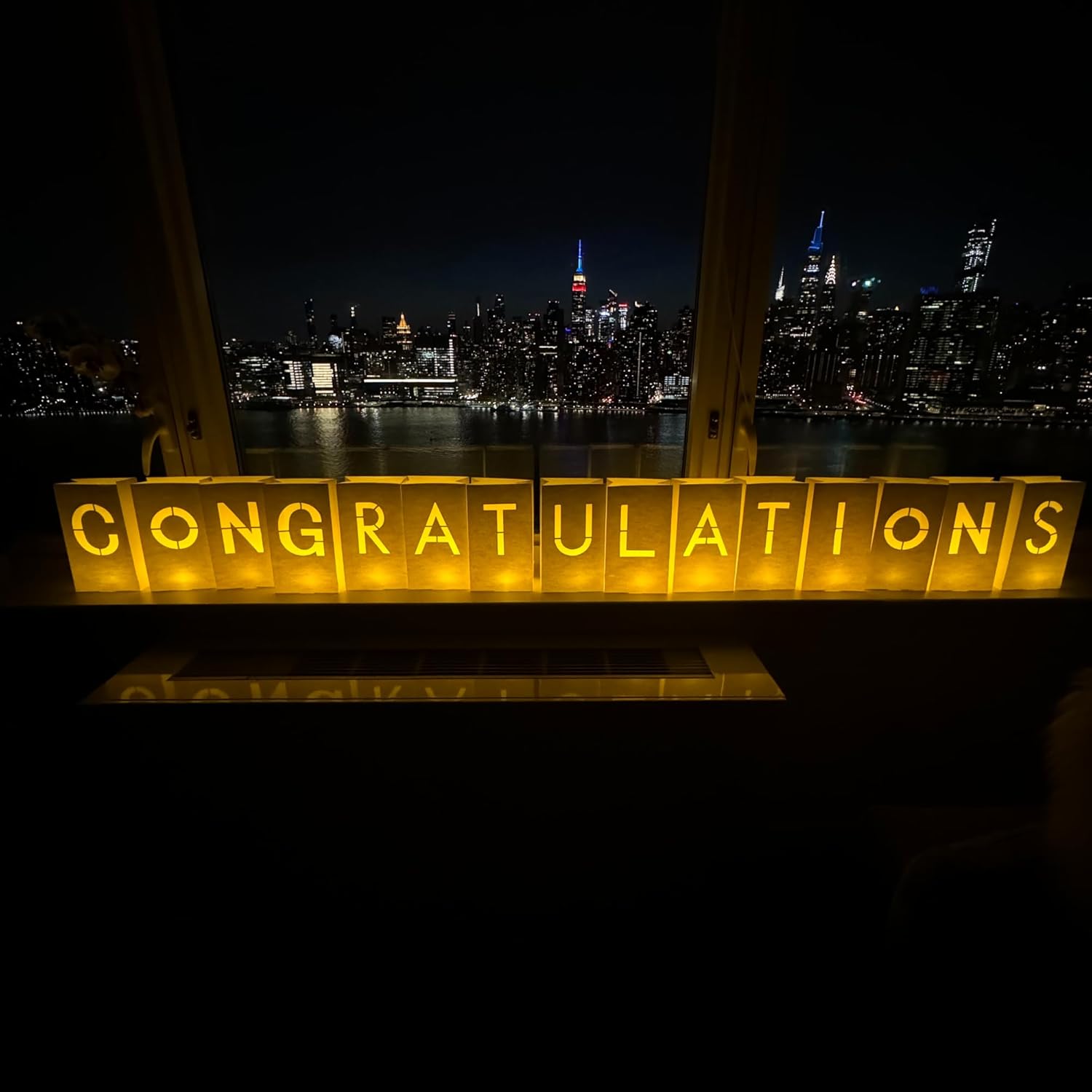 Congratulations Decorations Light Up Letters with Tea Lights