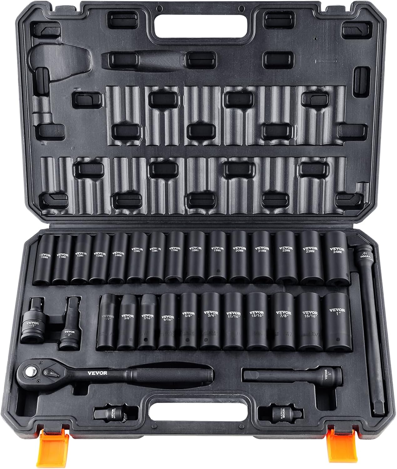 VEVOR 33-Piece Deep Socket Set for Impact Wrenches and More