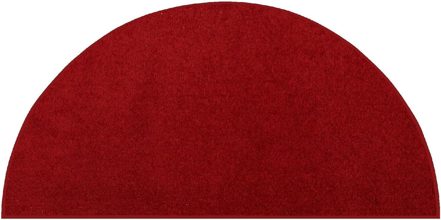 Ambiant Pet Friendly Solid Color Area Rugs Red for Home Decor