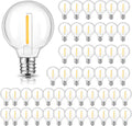 50 Pack G40 LED Replacement Bulbs for Outdoor String Lights - Warm
