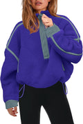 Panadila Womens Half Zip Sherpa Fleece Pullover - Soft (Style BK6P)