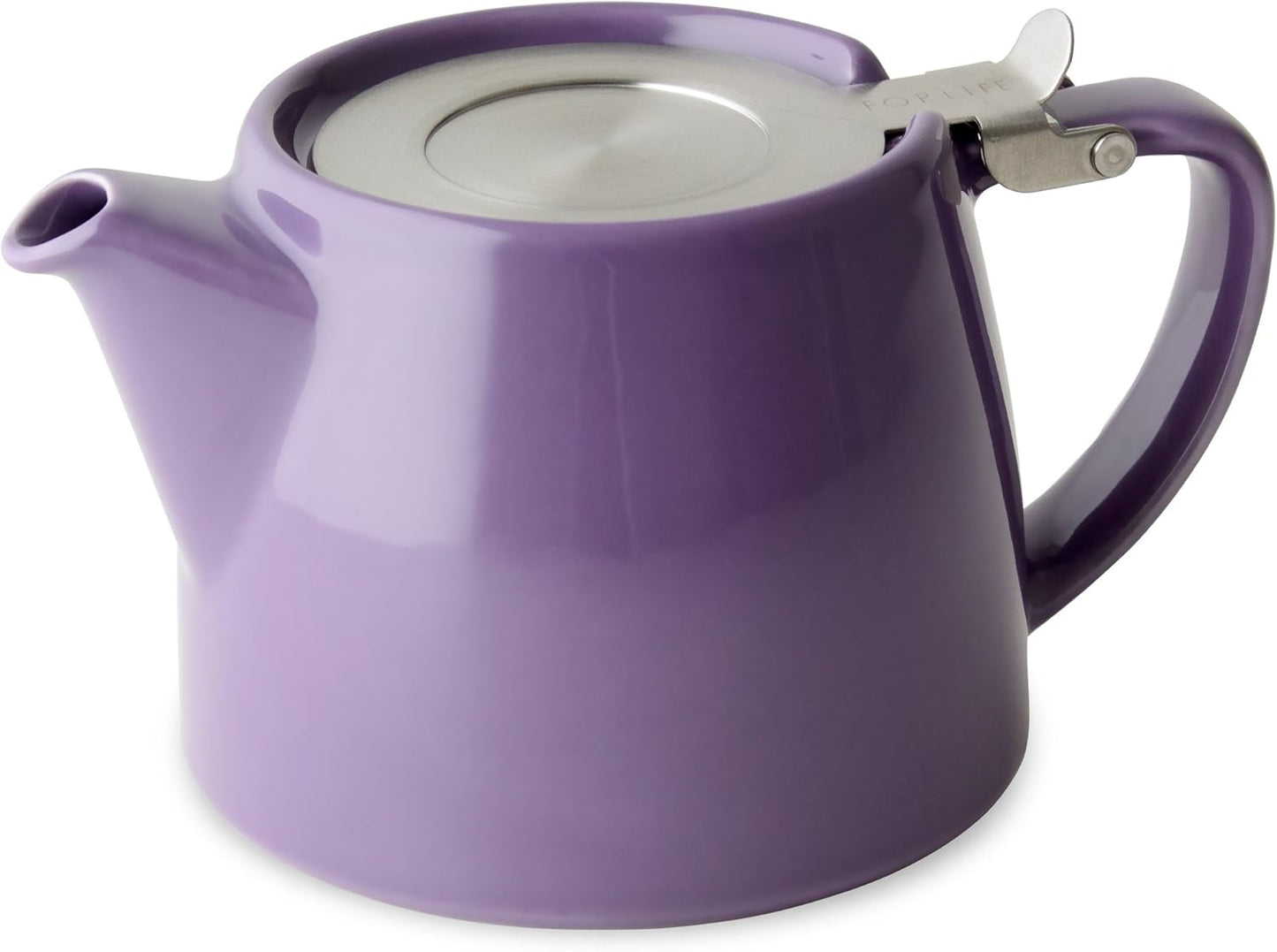 FORLIFE Stump Teapot with Infuser, 18-Ounce, Purple Design